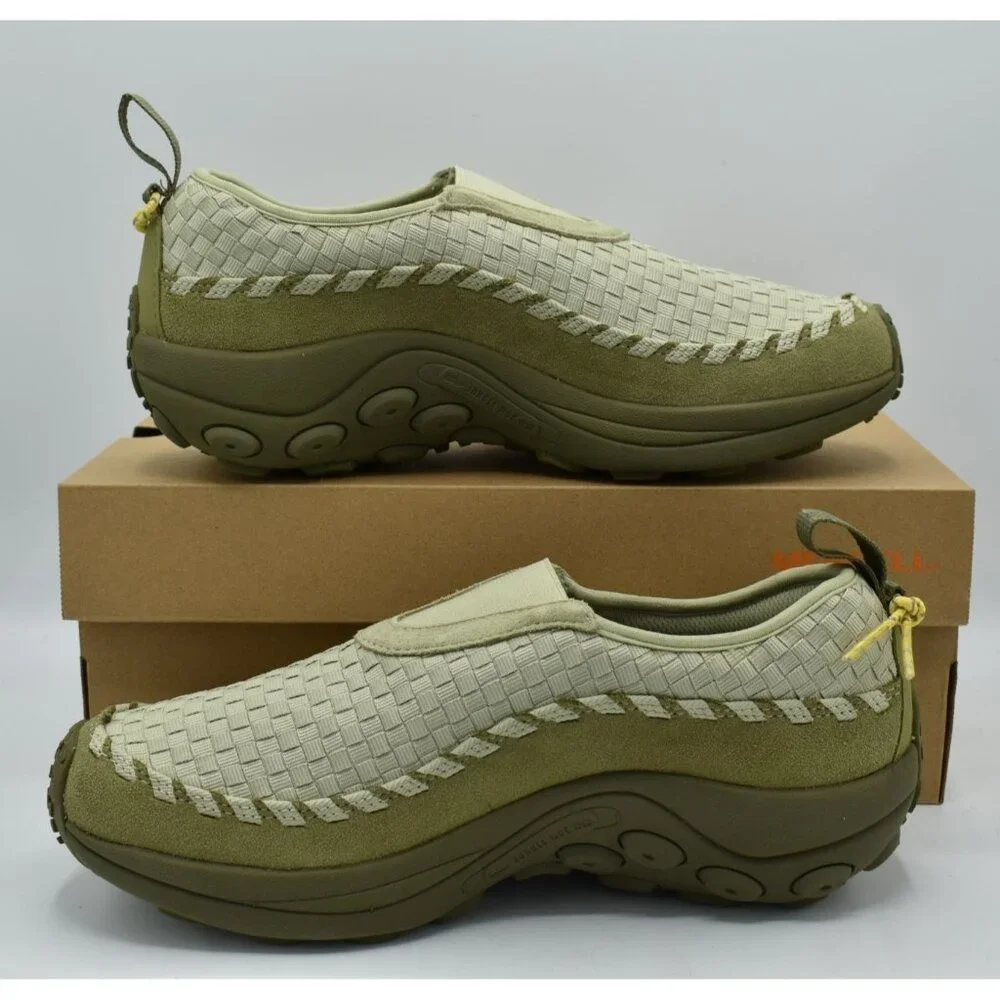 Merrell Mens Size 9.5 Jungle Moc EVO Woven SE Willow Green Slip On Loafers Shoes